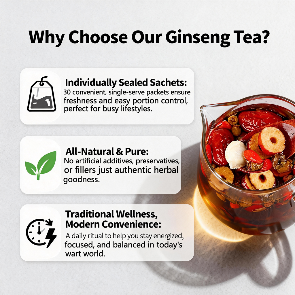 Premium Five Treasure Herbal Tea – Traditional Ginseng & Botanical Tea Blend
