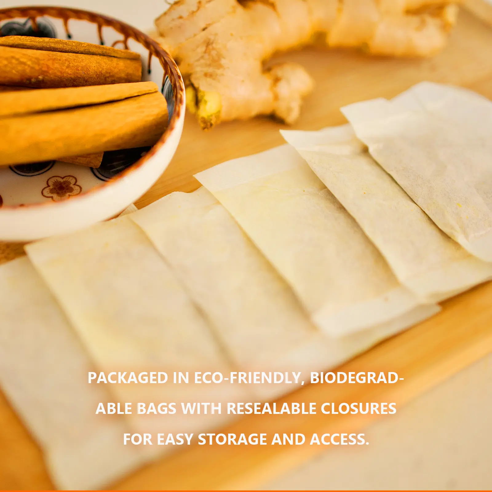 Turmeric Ginger Tea – Warming Herbal Tea Bags with Cinnamon for Everyday Wellness